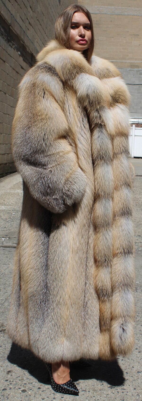 Full Length Golden Island Fox Coat MARC KAUFMAN FURS