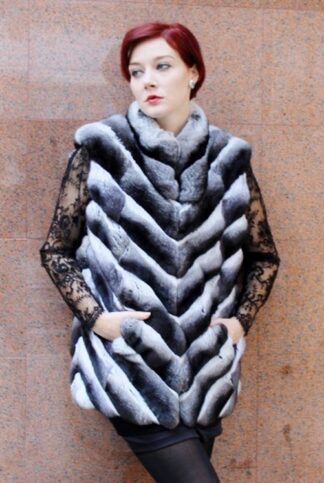 Diagonal Chinchilla Fur Vest  from Marc Kaufman Furs New York City, Furs in Detroit,Furs in Baltimore,Furs in the Hamptons, furs in the Berkshires, Furs in Niagra Falls, Furs in Nova Scotia, Furs in Seattle, Furs in Palo Alto, Furs in Pacific Palisades, Furs in Ventura, Furs in Nappa Valley. Furs In San Diego, Furs in Dallas, Furs in las Vegas, Furs in Provo, Furs in Portland, Furs in fargo, Furs in Chicago, Furs in Springfield, Furs in Memphis, Furs in New Orleans, Furs in Charlotte, Furs in Durham, Furs in Boca Raton, Furs in Key West