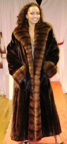 Full Length Ranch Mink Coat Russian Sable Tuxedo and Russian Sable ...