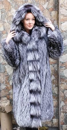 Silver Fox Fur Stroller Hood