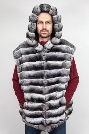 Chinchilla Fur Vest Horizontal 1115, Men S Fur Coat New York City