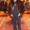 Brown Fox Mens Fur Bomber Jacket