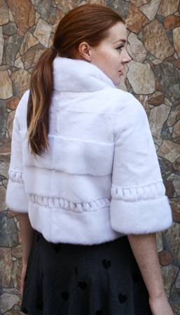 white fur cropped jacket