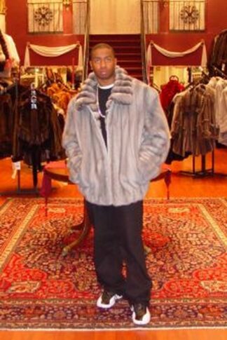 Sapphire Men s Mink Bomber Jacket Chinchilla Fur Collar 2331
