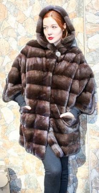 Designer Hooded Casper Demi Mink Fur Jacket 97332