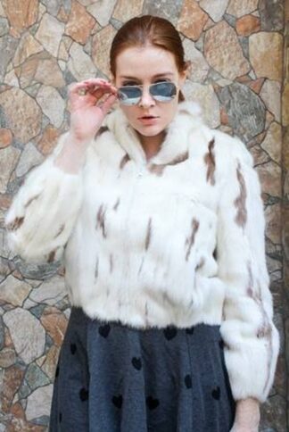 Natural Petite Jaguar Mink Fur Jacket 99334