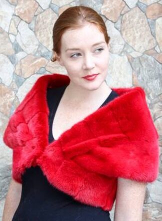 Classy Red Mink Fur Stole 804854