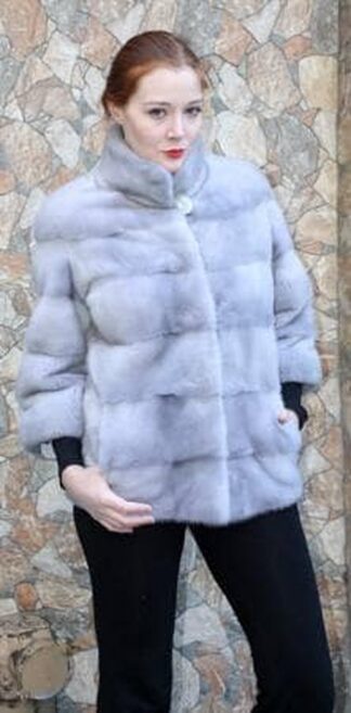 Sapphire Mink Fur Jacket Horizontal Design