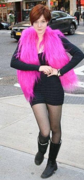 Fuchsia Lamb Fur Vest 7661