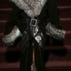 Black Suede Dress silver Fox Fur Trim
