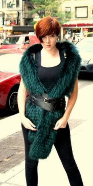 Kelly Green Fox Fur Boa 1254