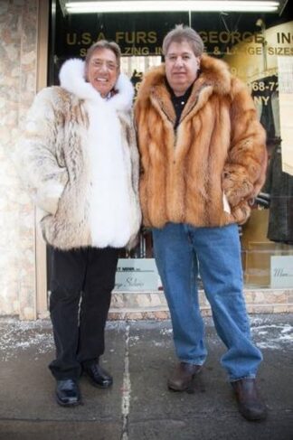 "Joe Namath wearing a custom Marc Kaufman coyote fur coat - New York fashion icon"