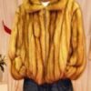 Mans Golden Sable Bomber Fur Jacket