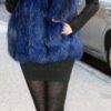 Dyed Royal Blue Silver Fox Fur Vest
