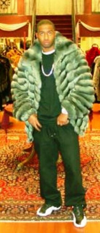 Money Green Chinchilla Jacket Mens Fur