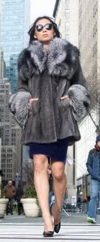 Blue Iris Silver Fox Fur Stroller From Marc Kaufman Furs New York City