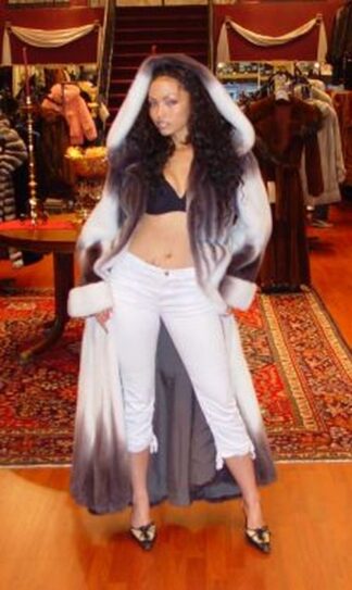 Purple and White Mink Fur Coat with Hood  from Marc Kaufman Furs New York City, Atlanta,Los Angeles,Denver, Chicago, Detroit , Dallas, St. Louis, Lincoln