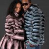 Pink and Blue Chinchilla Fur Jackets for Couples From Marc Kaufman Furs New York City, Atlanta,Los Angeles,Denver, Chicago, Detroit