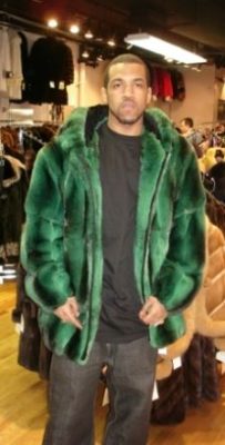 Lloyd Banks Emerald Green Mens Chinchilla Fur Bomber Jacket – MARC ...