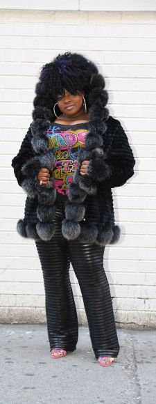 Rasheeda Wallace Fabulous mink Fox jacket