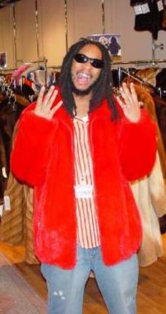 LIl Jon Red Mink Bomber Fur Jacket