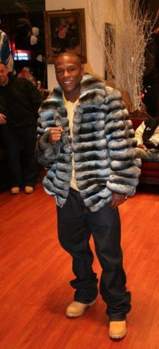 Floyd Mayweather Sports a Blue Chinchilla Fur Mens Bomber Jacket From Marc Kaufman Furs New York City, Furs in Detroit,Furs in Baltimore,Furs in the Hamptons, furs in the Berkshires, Furs in Niagra Falls, Furs in Nova Scotia, Furs in Seattle, Furs in Palo Alto, Furs in Pacific Palisades, Furs in Ventura, Furs in Nappa Valley. Furs In San Diego, Furs in Dallas, Furs in las Vegas, Furs in Provo, Furs in Portland, Furs in fargo, Furs in Chicago, Furs in Springfield, Furs in Memphis, Furs in New Orleans, Furs in Charlotte, Furs in Durham, Furs in Boca Raton, Furs in Key West