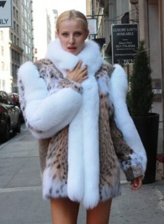 Beautiful American Cat Lynx Stroller White Fox Fur Trim – Marc Kaufman Furs