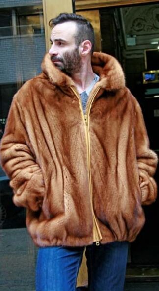 Whiskey Mens Mink Bomber Fur Jacket from Marc Kaufman Furs New York City, Baltimore, Dallas, Atlanta, Seattle,Portland