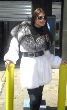 Fabulous White Mink Stroller Silver Fox Hood