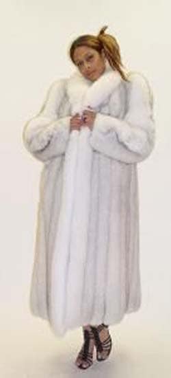 Blue Fox Fur Coat White Fox Fur Trim 1245 | MARC KAUFMAN FURS