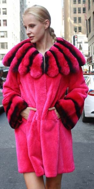 Fuchsia Rex Rabbit Fur Stroller with Matching Chinchilla Rex Fur Collar from Marc Kaufman Furs New York City, Furs in Detroit,Furs in Baltimore,Furs in the Hamptons, furs in the Berkshires, Furs in Niagra Falls, Furs in Nova Scotia, Furs in Seattle, Furs in Palo Alto, Furs in Pacific Palisades, Furs in Ventura, Furs in Nappa Valley. Furs In San Diego, Furs in Dallas, Furs in las Vegas, Furs in Provo, Furs in Portland, Furs in fargo, Furs in Chicago, Furs in Springfield, Furs in Memphis, Furs in New Orleans, Furs in Charlotte, Furs in Durham, Furs in Boca Raton, Furs in Key West