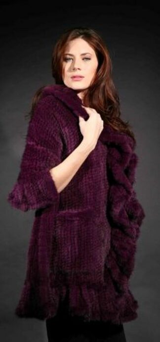 Purple Knit Mink Fur Cape with Ruffled Border from Marc Kaufman Furs New York City,furs in Boston,furs in Chicago,furs in Philadelphia,furs in Detroit,furs in Columbus,furs in Indianapolis,furs in Baltimore,furs in Memphis,furs in Washington DC,furs in Milwaukee,furs in Atlanta,furs in Virginia Beach,furs in Cleveland,furs in Pittsburgh,furs in Cincinnati,furs in Lexington