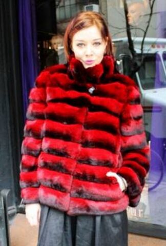 Horizontal Red Chinchilla Fur Jacket from Marc Kaufman Furs New York City, Furs in Detroit,Furs in Baltimore,Furs in the Hamptons, furs in the Berkshires, Furs in Niagra Falls, Furs in Nova Scotia, Furs in Seattle, Furs in Palo Alto, Furs in Pacific Palisades, Furs in Ventura, Furs in Nappa Valley. Furs In San Diego, Furs in Dallas, Furs in las Vegas, Furs in Provo, Furs in Portland, Furs in fargo, Furs in Chicago, Furs in Springfield, Furs in Memphis, Furs in New Orleans, Furs in Charlotte, Furs in Durham, Furs in Boca Raton, Furs in Key West