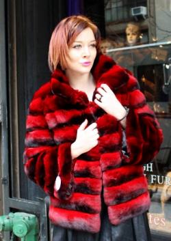 Marc Kaufman Furs presents a red chinchilla fur jacket from Marc Kaufman Furs New York City,from Marc Kaufman Furs New York,Fur coats in Argentina, fur coats in Chile, fur coats in Venezuela, fur coats in Australia, fur coats in Belgium,fur coats in Netherlands, fur coats in Norway,fur coats in Sweden,fur coats in Dubais,fur coats in Egypt,fur coats in Egypt,fur coats in Kuwait, fur coats in South Africa,fur coats in Tunisia,fur coats in the Falklands