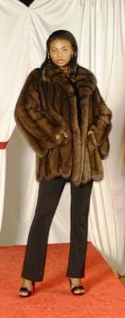 Classic Russian Sable Fur jacket Wide Sleeves