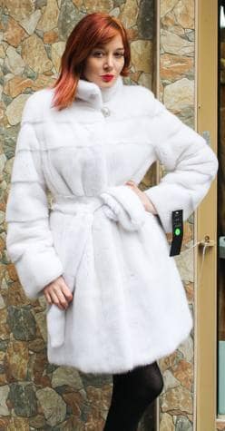 Amazing Belted White Mink Fur Stroller