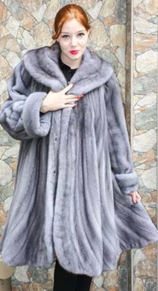 Plus Size Blue Iris Swing Mink Fur Directional Stroller from Marc Kaufman Furs New York City, Baltimore, Dallas, Atlanta, Seattle,Portland