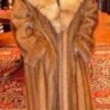 Whiskey Mink Fur Coat Russian Golden Sable Collar 8899