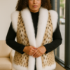 American Cat Lynx Vest White Fox Fronts Shoulder Trim 489 – Marc Kaufman Furs