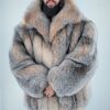Crystal Fox Men's Fur Bomber Jacket