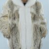Men's Coyote Fur Jacket White Fox Trim Hood