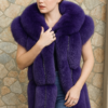Dyed Purple Fox Fur Stole Crystals 5493