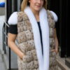 Lynx Vest White Fox Fur Trim 77233