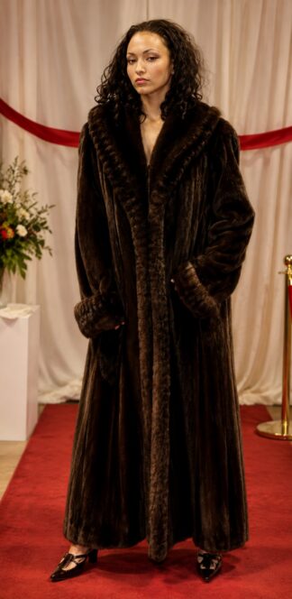 Classic Full Length Mahogany Mink Fur Coat Marc Kaufman Furs NYC