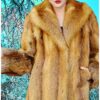 Beautiful Red Fox fur stroller shawl collar straight sleeves