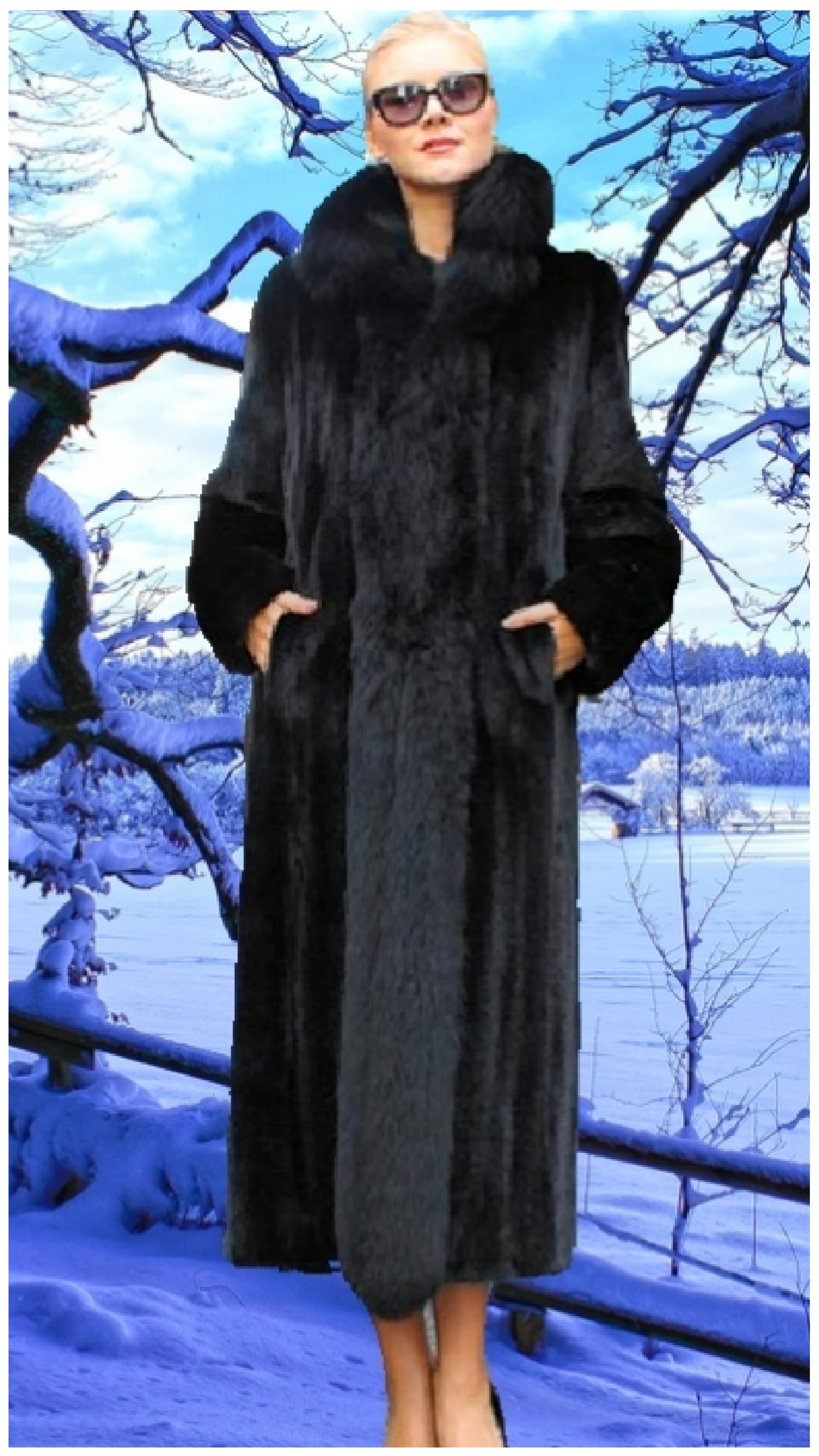 gaben Trunk bibliotek taxa Ranch Mink Coat Black Fox Fur Tuxedo Trim Fronts #2112 – MARC KAUFMAN FURS