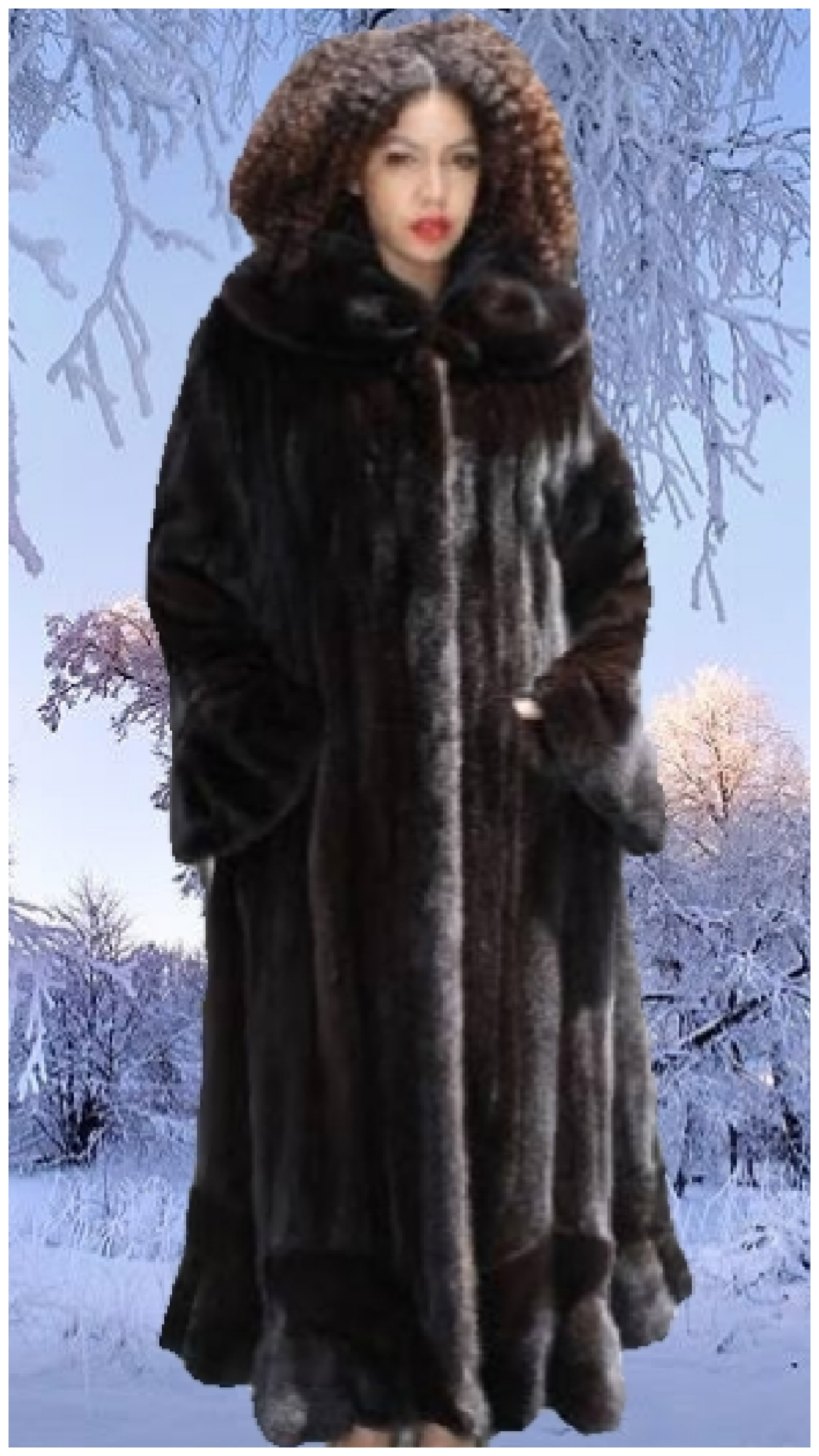 plus size mahogany female mink coat
