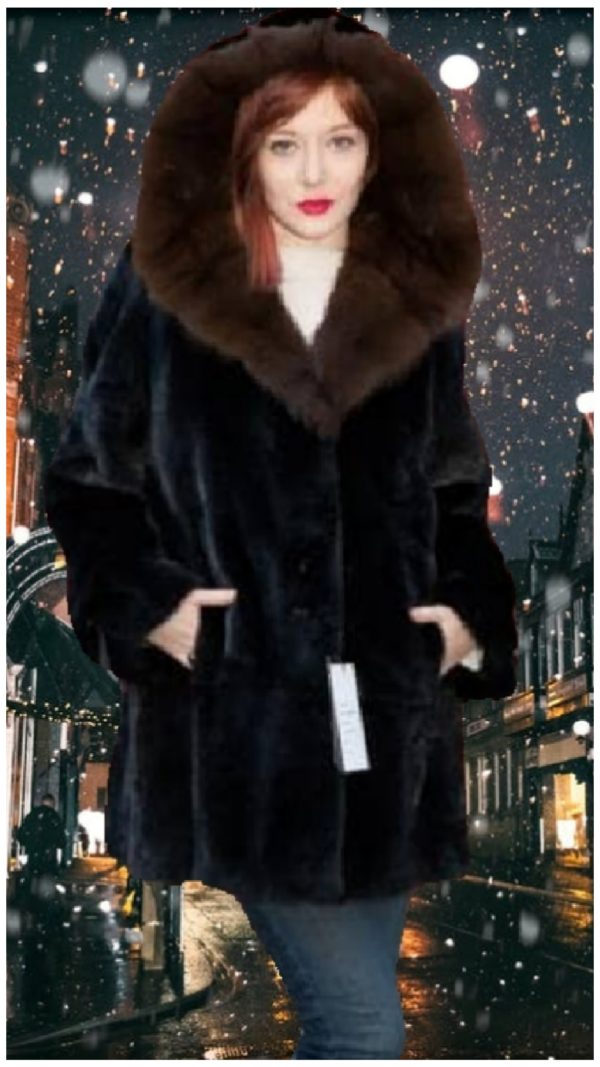 blackglama mink stroller russian sable fur lined hood