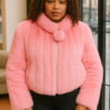 Pink Fox Fur Jacket 4523