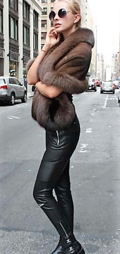 Marc Kaufman Furs Presents a brown mink fur stole with fox fur trim from Marc Kaufman Furs New York,Argentina,United Kingdom,Austria,Denmark,Norway,Australia,Finland,Saudi Arabia,Oman,Kuwait,Jordan,Egypt